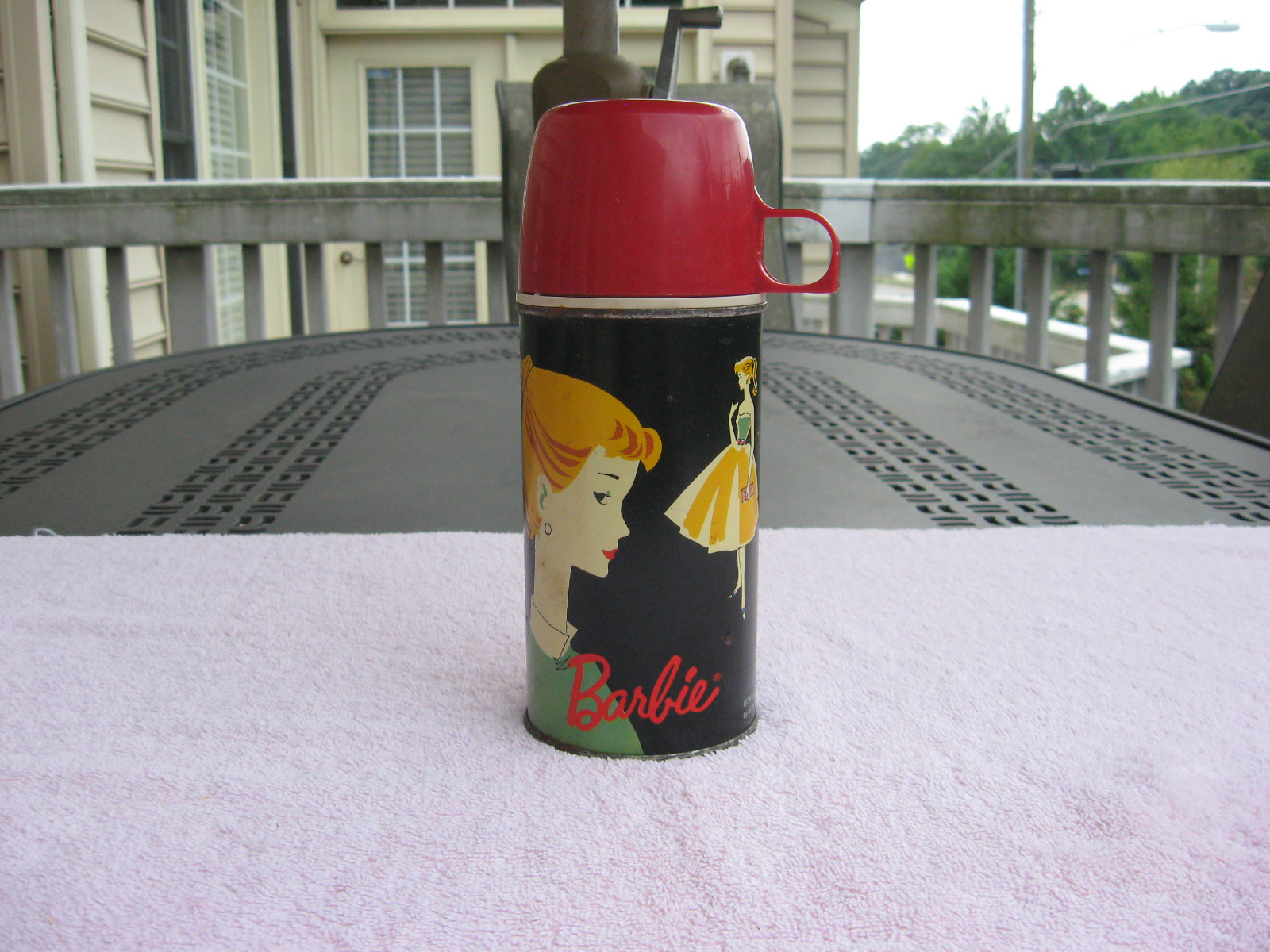 BARBIE Doll Vintage Thermos 1962 AMAZING CONDITION No. #2025H Vacuum Bottle  10oz