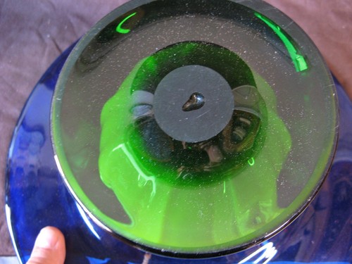 Très belle grande coupe tri colore en verre de Murano vers 1960 - Imagen 6 de 11