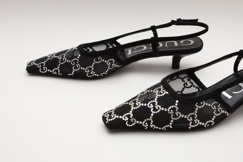 Gucci Tom Embellished Crystal GG Slingback Pumps  EU 37 - US 7 - Picture 12 of 16