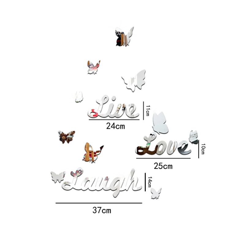 nueva promoción real decoración hogar hágalo usted mismo plata espejo pared pegatina calcomanía grande 3 Foto 3 de 4