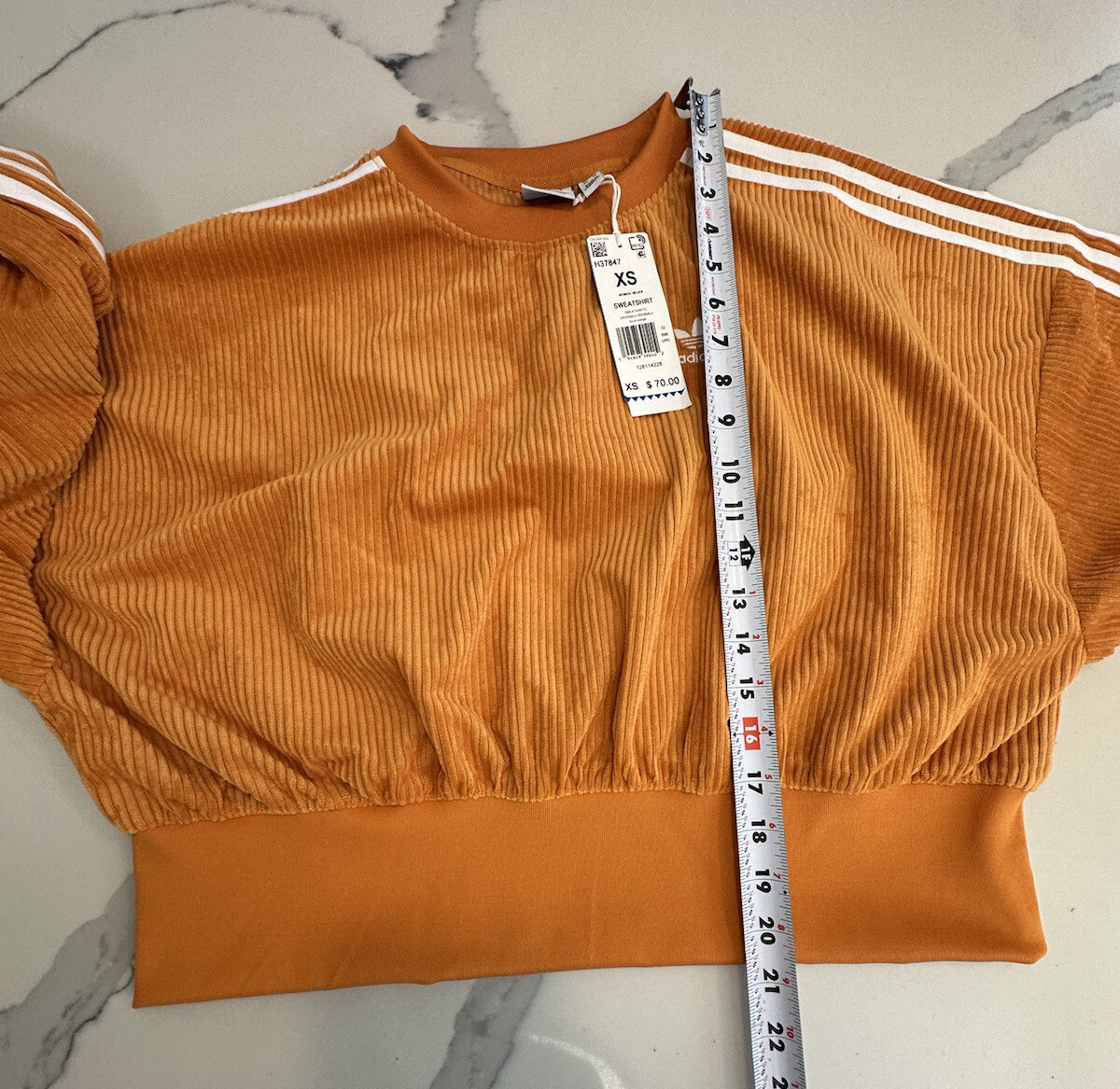 ☆adidas☆ Cropped Velvet Monogram Tee Brown adidas Originals Cropped Velvet Embossed Monogram Tee Dark