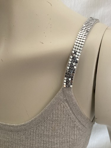 Michelle Antonelli Women’s Metallic Sleeveless Sweater NWOT Size Small Metallic - Bild 2 von 5