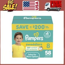 Pampers Swaddlers Baby Diapers Size 8, 58 Count Select for More Options 