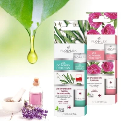 🌿 FlosLek Lid Under Eye Gel Hydrating Cream Dark Circle Bags Fine Lines Relief