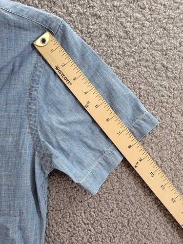 Polo Ralph Lauren Slim-Fit Chambray Shirt Men's XS Medium Indigo Short Sleeve - Picture 5 of 18