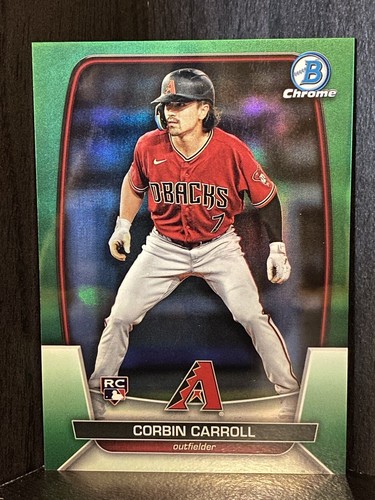 2023 Bowman Chrome #5 Corbin Carroll Green Refractor RC 40/99 Diamondbacks