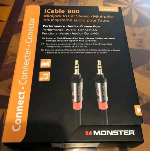 Monster iCable 800 3,5 mm Minijack auf Autoradio 7 Fuß NEU