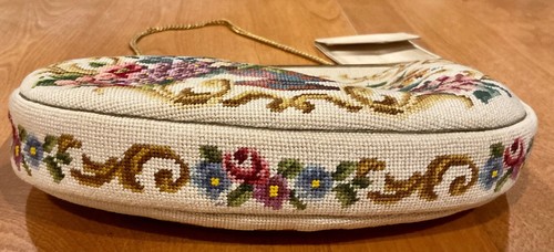 N.B.M AUSTRIA PETITE POINT VINTAGE ANTIQUE FLORAL BRASS EVENING BAG MINT! - Picture 14 of 16