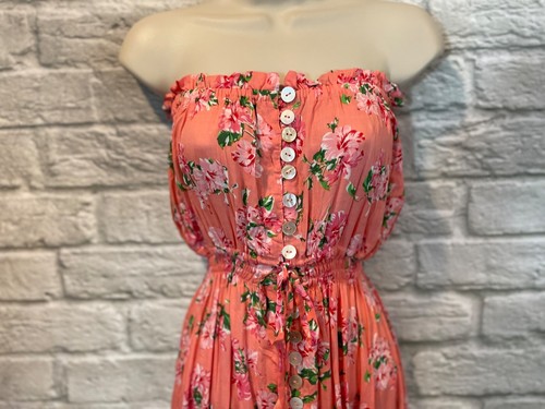 Mini Vestido Tiare Hawaii Ryden Ramo de Hibisco Melocotón Talla M/L - Imagen 3 de 9