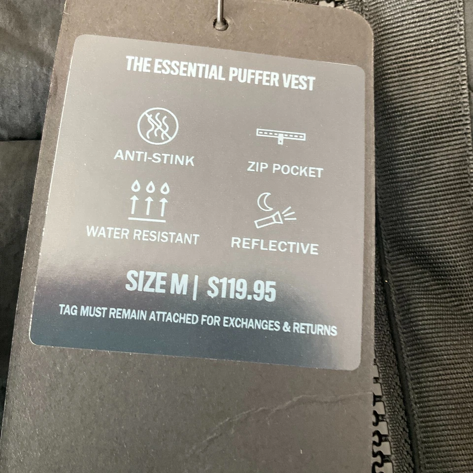 Chaleco acolchado Fabletics The Essential para mujer talla M negro resistente al agua cremallera Foto 3 de 4