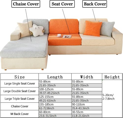 Funda de cojín de asiento elástica de 1/2/3 plazas funda elástica para sofá chaise trasero - Imagen 36 de 132