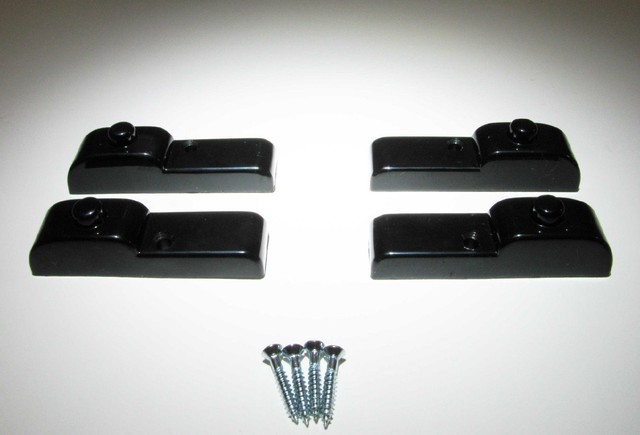 SET OF 4 Black Plastic Accordion Feet Akkordeon Füße 22 x 13mm NEW Imported