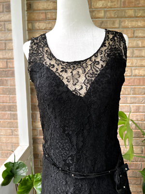 Vintage Mid 20s 30s Black Lace Dress with Shaw and Embellished Belt | eBay Vintage Mid 20s 30s Black Lace Dress with Shaw and Embellished Belt | eBay
