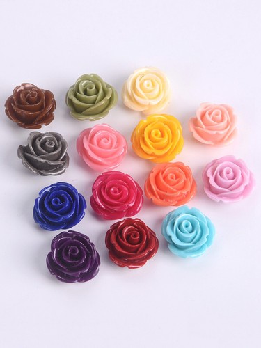 5pcs Rose Flower Shape 20mm Artificial Coral Loose Beads For Jewelry Making Lot - Picture 3 of 20