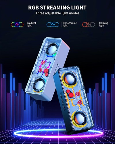 Transparent Mecha Wireless Speaker 10W High-power Party Supplie Bluetooth 5.3 UK - Picture 5 of 16