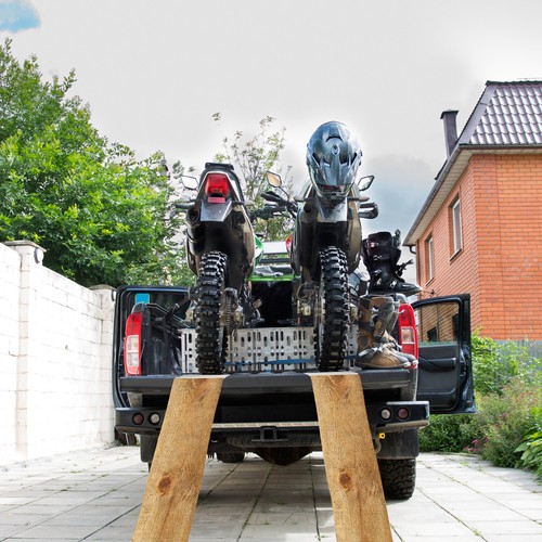 BISupply Truck Ramp End Kit - 12in Motorcycle Loading Ramp Brackets and Feet - 第 7/8 張圖片