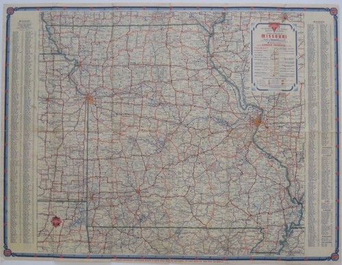 1946 gasolinera Conoco hoja de ruta Missouri St. Louis ruta 66 región Ozarks - Imagen 2 de 7