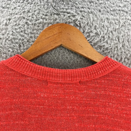 Eddie Bauer Cardigan Sweater Mens Petite M Red Cotton Button Up Long Sleeve Knit - Picture 9 of 13