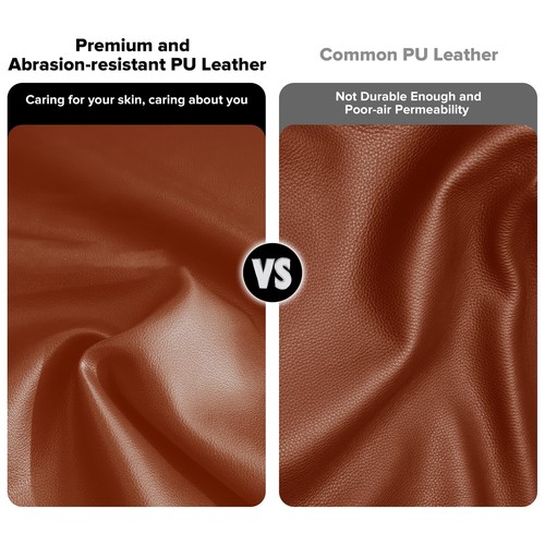 Push Back Theater Adjustable Recliner W/ Footrest Brown Faux Leather Living Room - Picture 7 of 8