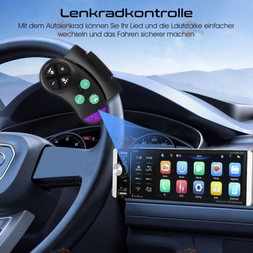 1 DIN Autoradio Carplay Android Auto Mit 5 Zoll IPS Bldschirm FM Bluetooth Neu - Bild 14 von 19