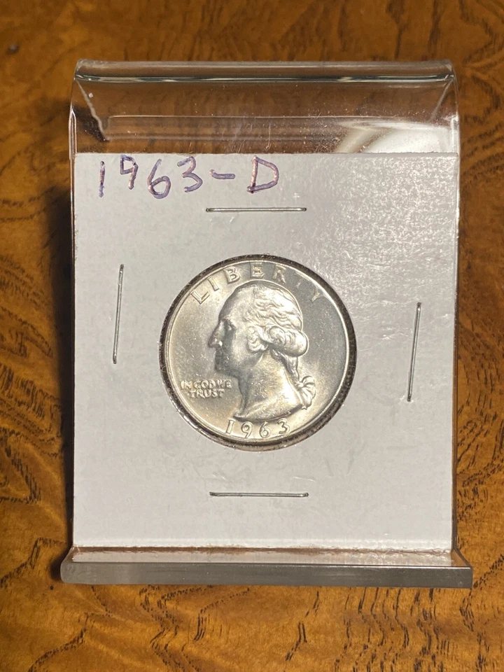1963-D Uncirculated Silver {BU} Washington Quarter, Denver Mint-BLAZER!! - Image 4 of 4