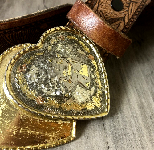 Vintage CowGirl  Genuine Cowhide Leather Belt  Eagle /desert   Design - Picture 1 of 7