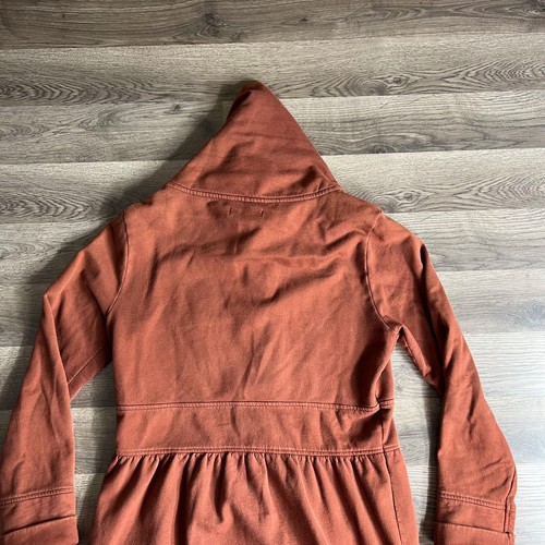 Prana Mariska Jacket Womans Large Oversized Collar Fleece Front Button Cotton - Picture 7 of 16