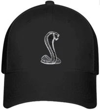 Mustang Cobra Terminator Auto Car Logo Printed on Hat Black Baseball Cap L/XL