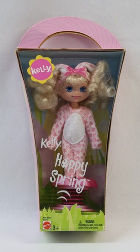 Muñeca Barbie rubia feliz primavera Mattel Kelly Club 2003 conejito ¡Feliz Pascua! Nuevo - Imagen 1 de 8