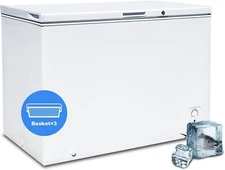 Smad Chest Freezer 10.5 Cu.Ft, Large Deep Freezer with 3 Removable Basket & Lock