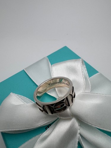 Anello a fascia Tiffany & Co. Paloma Picasso Zelige argento sterling 925 misura 9,25 - Foto 6 di 14