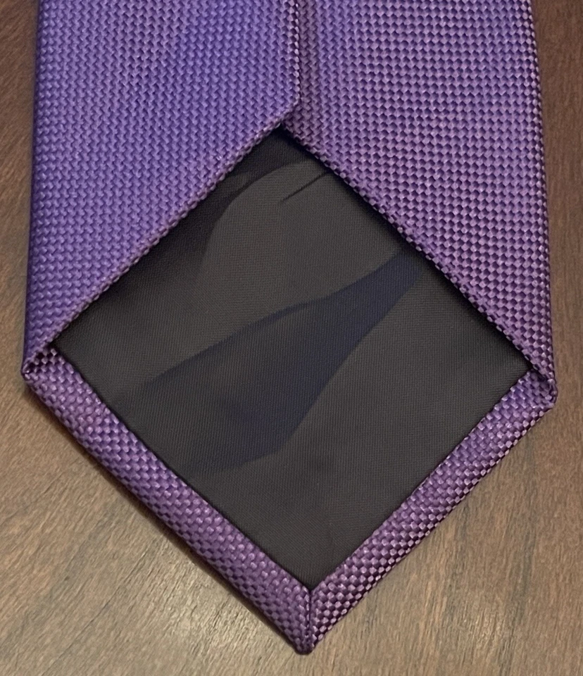 Perry Ellis Purple 100% Polyester Men’s Neck Tie Made In China - Image 2 of 4
