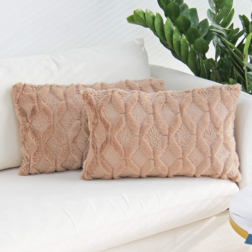 Square/Rectangular Lumbar Plush Throw Pillow Covers, Pack of 2 Luxury Soft Pillo - Bild 9 von 24