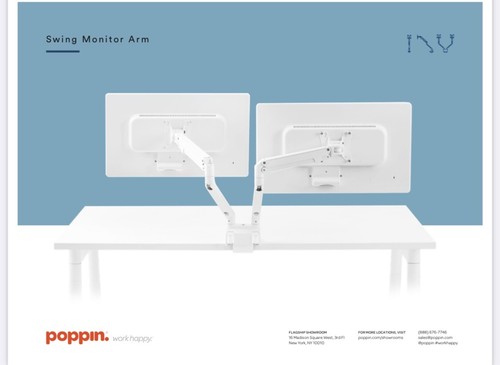 Poppin Swing Single Monitor Arm (4 pack ) - Picture 4 of 5