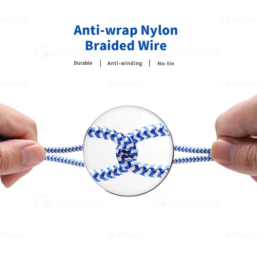 Multi-USB Kabel Universal Ladekabel 3in1 Nylon Mehrfach Handy Adapter Lang Kabel - Bild 10 von 15