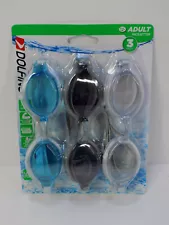 Dolfino Pacesetter 3-Pack Adult Swimming Goggles UV Protection Latex-Free NEW