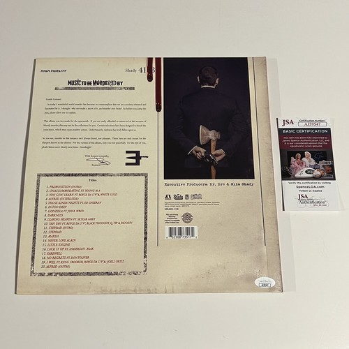 DISCO DE VINILO EMINEM JSA FIRMADA MÚSICA FIRMADA POR THE ALCHEMIST PARA SER ASESINADO - Imagen 3 de 3