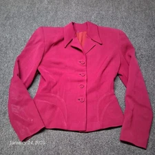 VTG Stylecraft California Blazer Top Maroon With SHoulder Pads Button Up