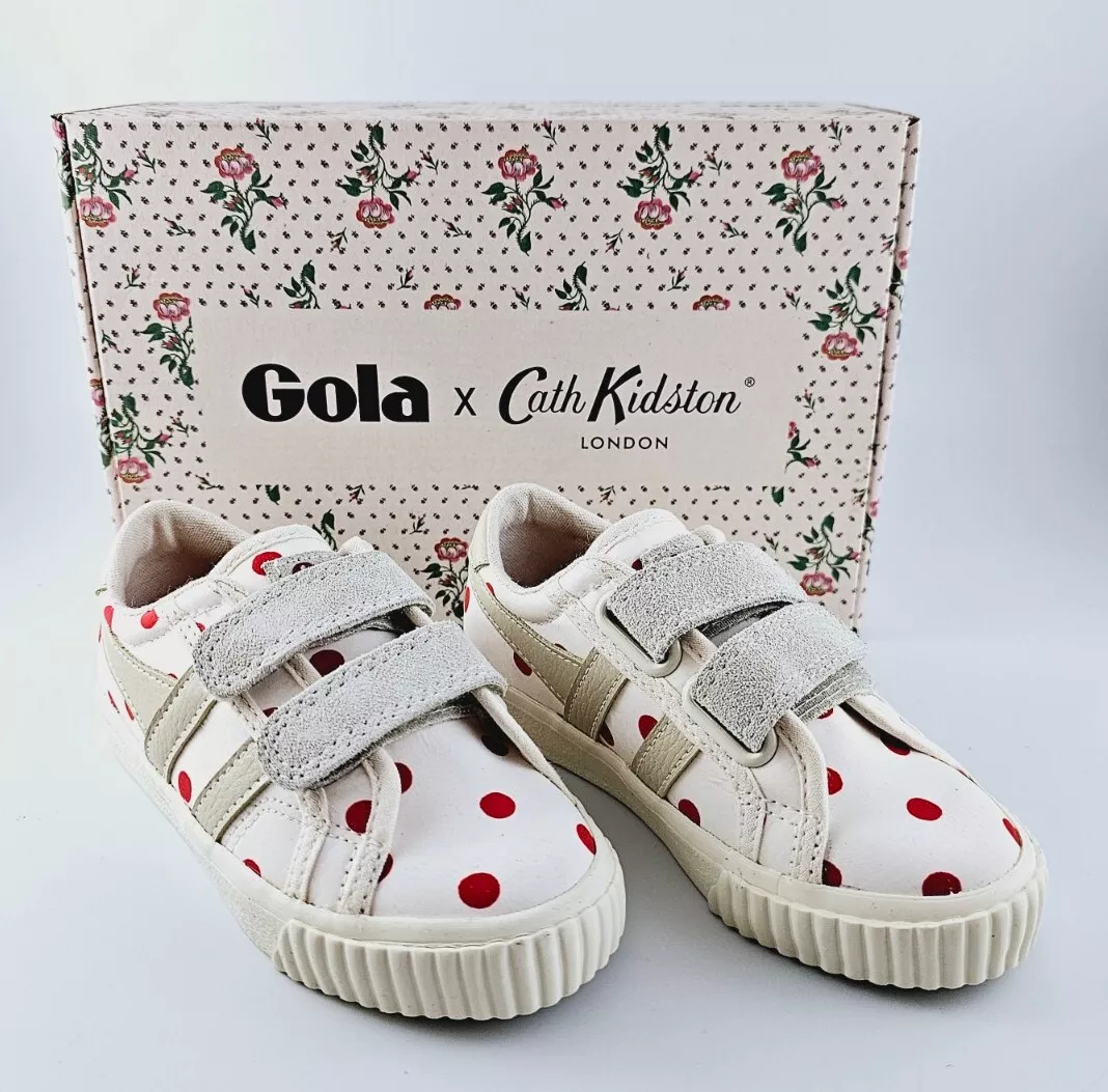 Gola x Cath Kidston Mark Cox Strap Childrens Red Cream Trainers UK 9 Childrens