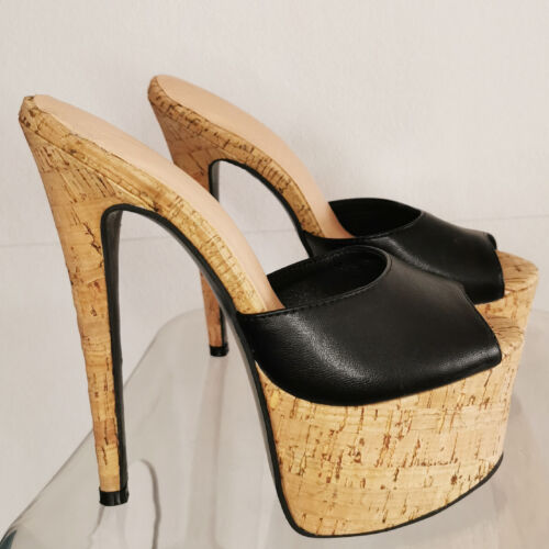 Women Platform Sandals Peep Toe Stiletto Heels Slippers Shoes Woman Size 5-20 - Picture 3 of 8
