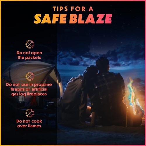 Fire Color Changing Packets 12-Pack Fun Campfire and Fire Pit Accessory - Picture 4 of 9