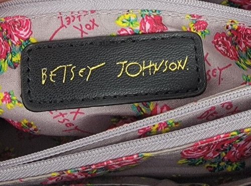 Betsey Johnson Black Quilted Handbag with Multicolored Pouch NWOT - Picture 9 of 14
