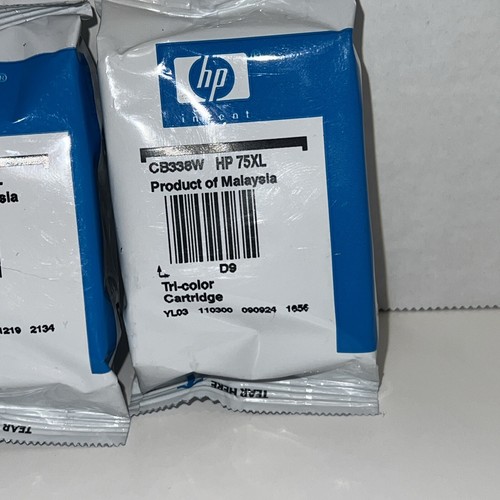 4 Genuine HP 75XL CB338W Tri-Color Ink Cartridges NEW OEM SEALED NO BOX - Picture 2 of 2