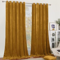 Thick Heavy Velvet Curtains PAIR of Eyelet Ring Top Fully Lined Ready Made Panel