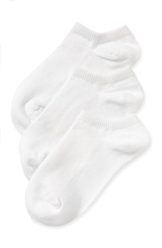 NORDSTROM 158065 Girls 3 Pack White Solid Nonslip Heel Low-Cut Socks Size 8-9 - Picture 3 of 3
