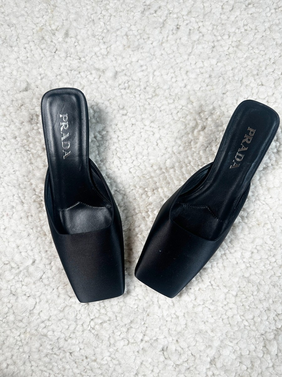 靴 99AW PRADA square toe leather mules red 99AW PRADA square toe leather mules red
