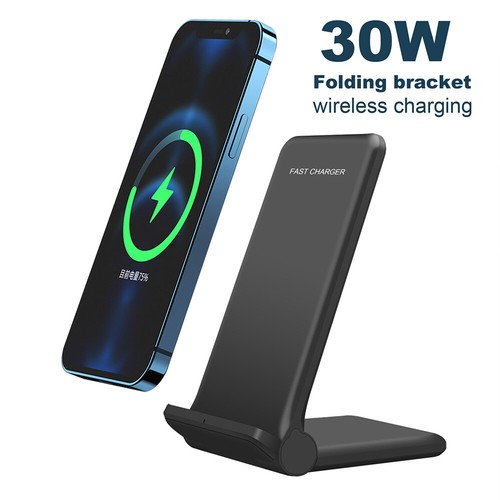 30W Fast Wireless Charger Stand Dock Pad For iPhone 15 13 Pro 14 12 Samsung S24+ - Picture 1 of 14