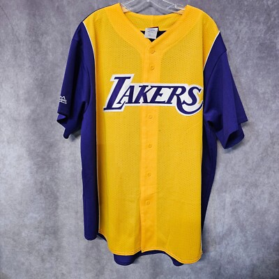 希少00s majestic NBA LAKERS レイカーズ バスケシャツ 激レア】バスケ Majestic ゲームシャツ ロサンゼルス レイカーズ