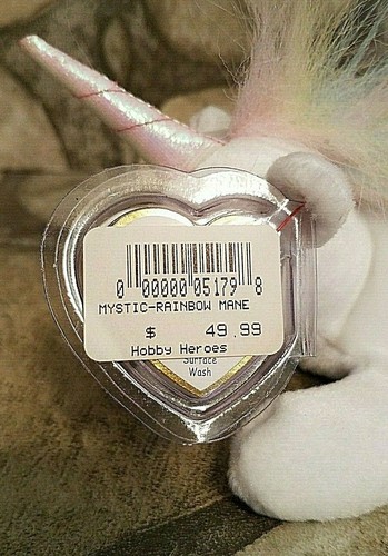 Ty Beanie Baby Mystic Unicorn Rainbow Mane Ear tag 1994,tush 1993. With ! Error - Picture 7 of 7