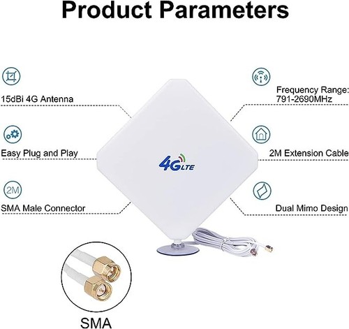 4G LTE Antenna High Power TS9 4G Antenna 35dBi Amplifier WiFi Brand New UK Stock - Picture 4 of 5